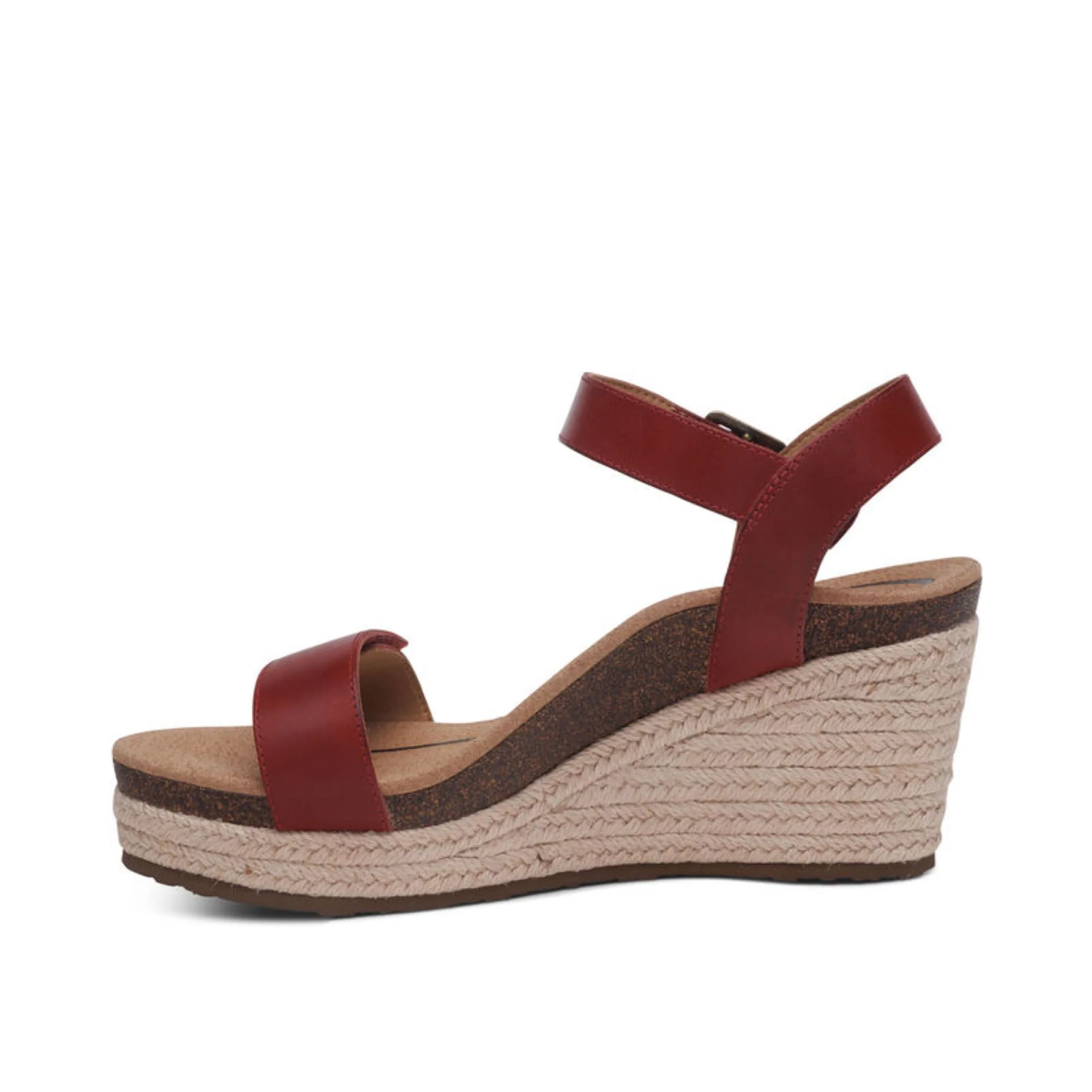 Sydney Quarter Strap Espadrille Wedge - Red - Image 4