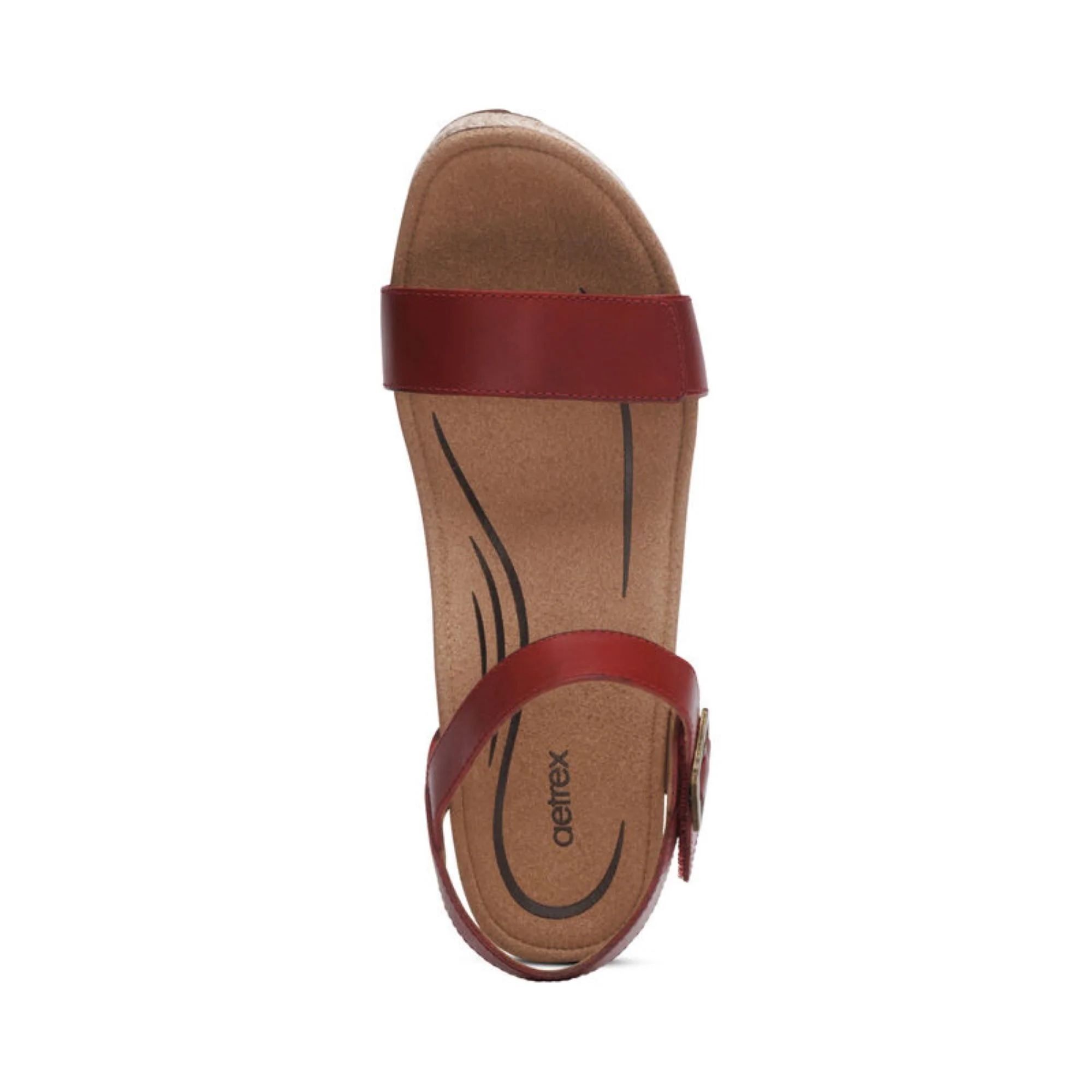 Sydney Quarter Strap Espadrille Wedge - Red - Image 5