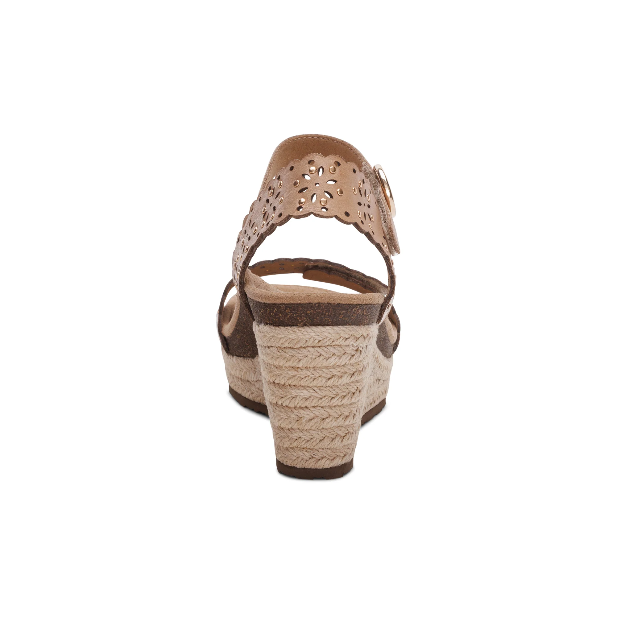 Sydney Quarter Strap Espadrille Wedge - Sand Cutout - Image 3