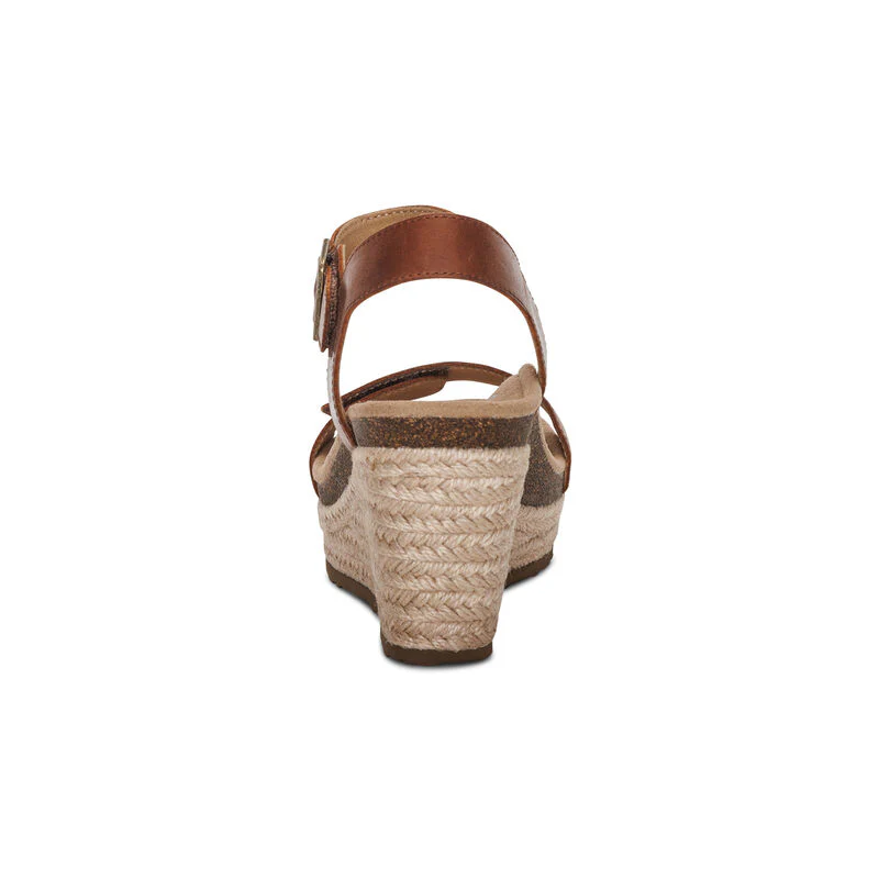 Sydney Quarter Strap Espadrille Wedge - Walnut - Image 3