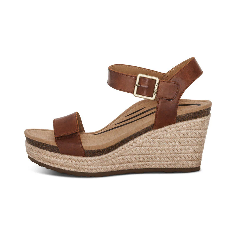 Sydney Quarter Strap Espadrille Wedge - Walnut - Image 4