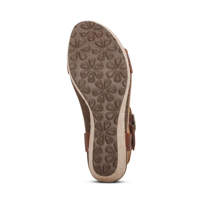 Sydney Quarter Strap Espadrille Wedge - Walnut - Image 6