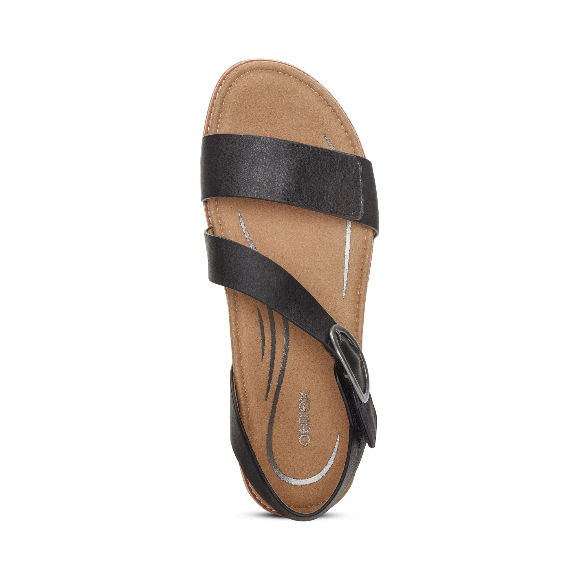 Tamara Asymmetrical Quarter Strap Sandal - Black - Image 5