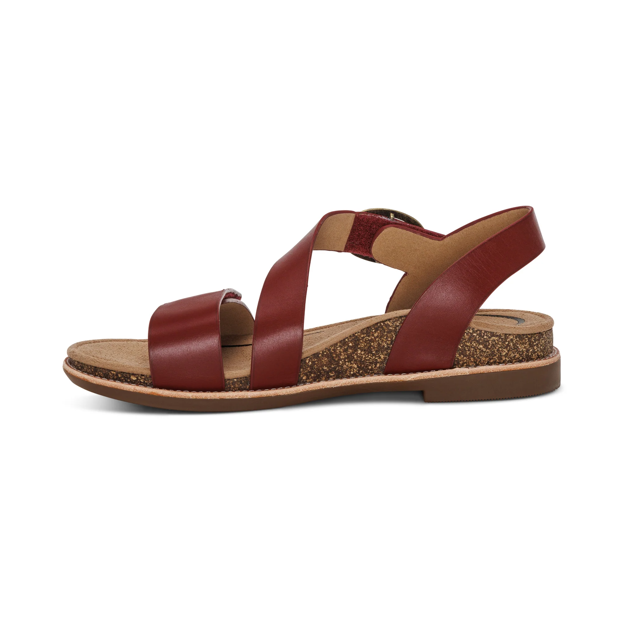 Tamara Asymmetrical Quarter Strap Sandal - Red - Image 4