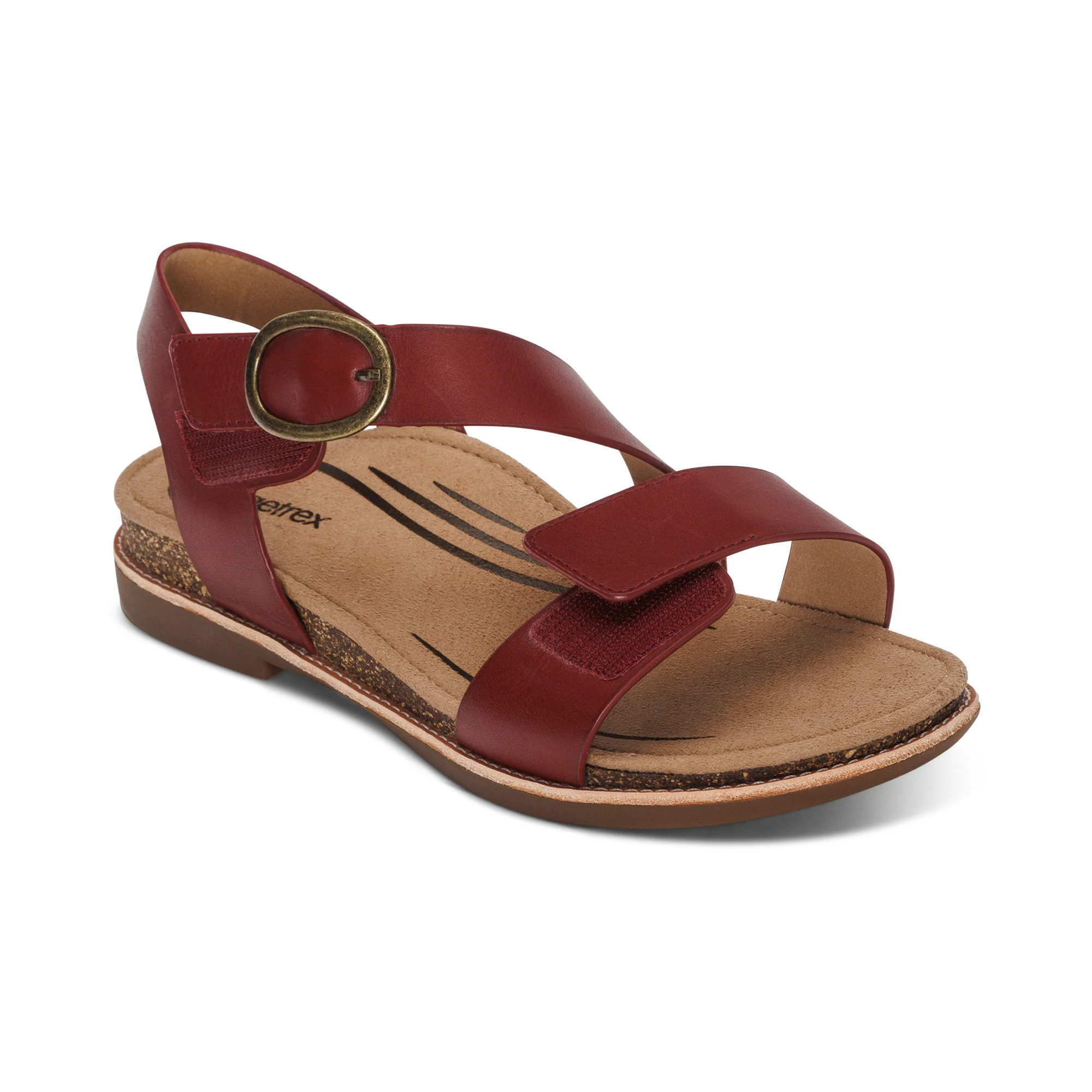 Tamara Asymmetrical Quarter Strap Sandal - Red - Image 7