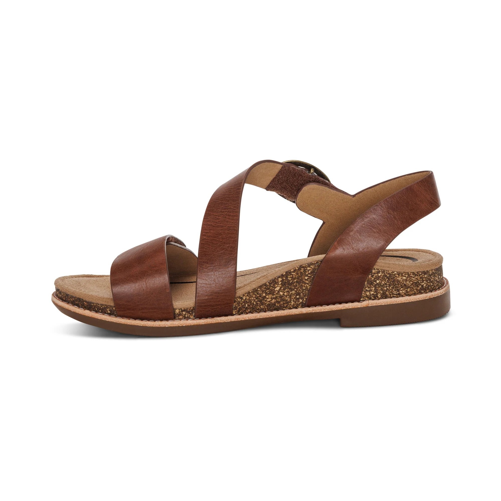 Tamara Asymmetrical Quarter Strap Sandal - Walnut - Image 4