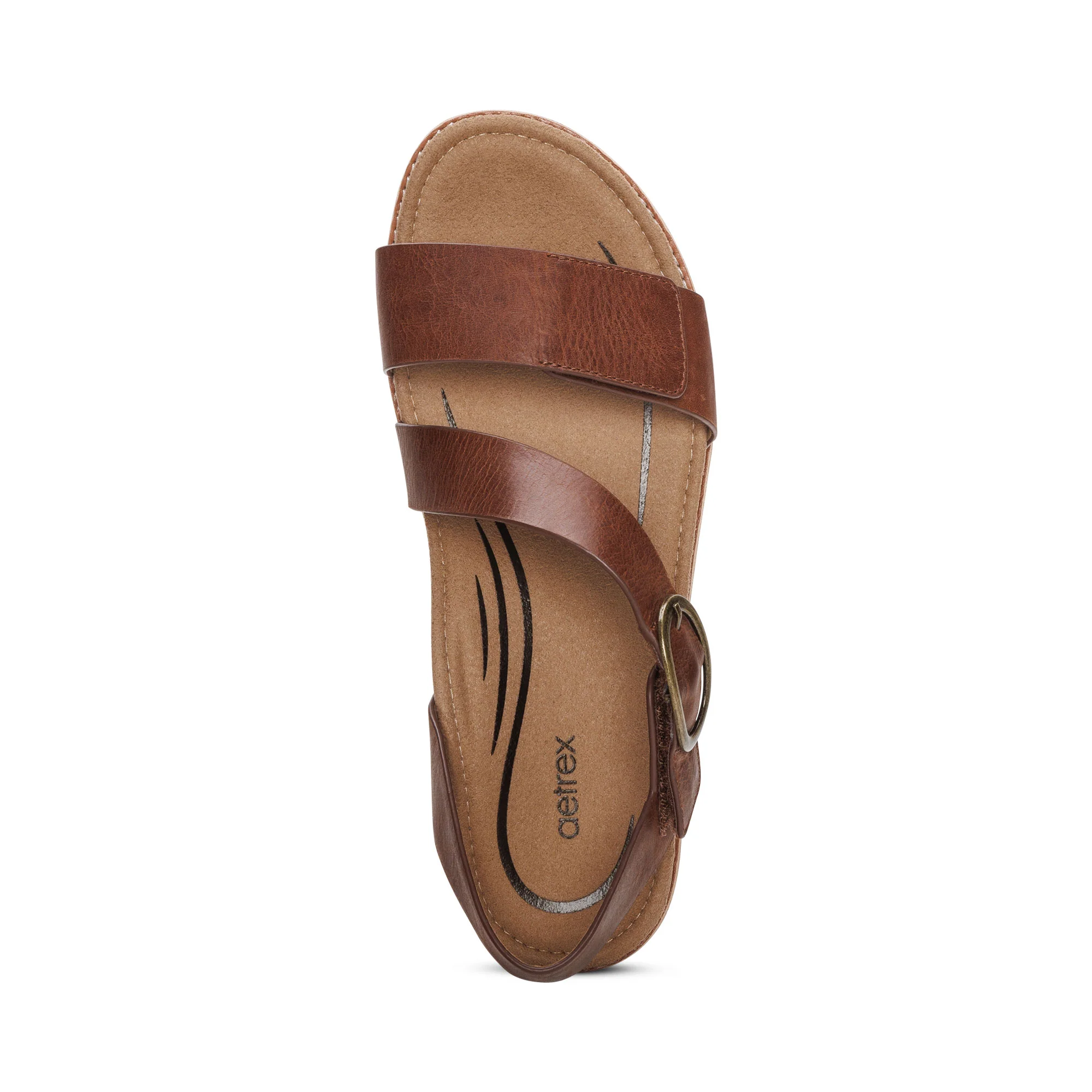 Tamara Asymmetrical Quarter Strap Sandal - Walnut - Image 5
