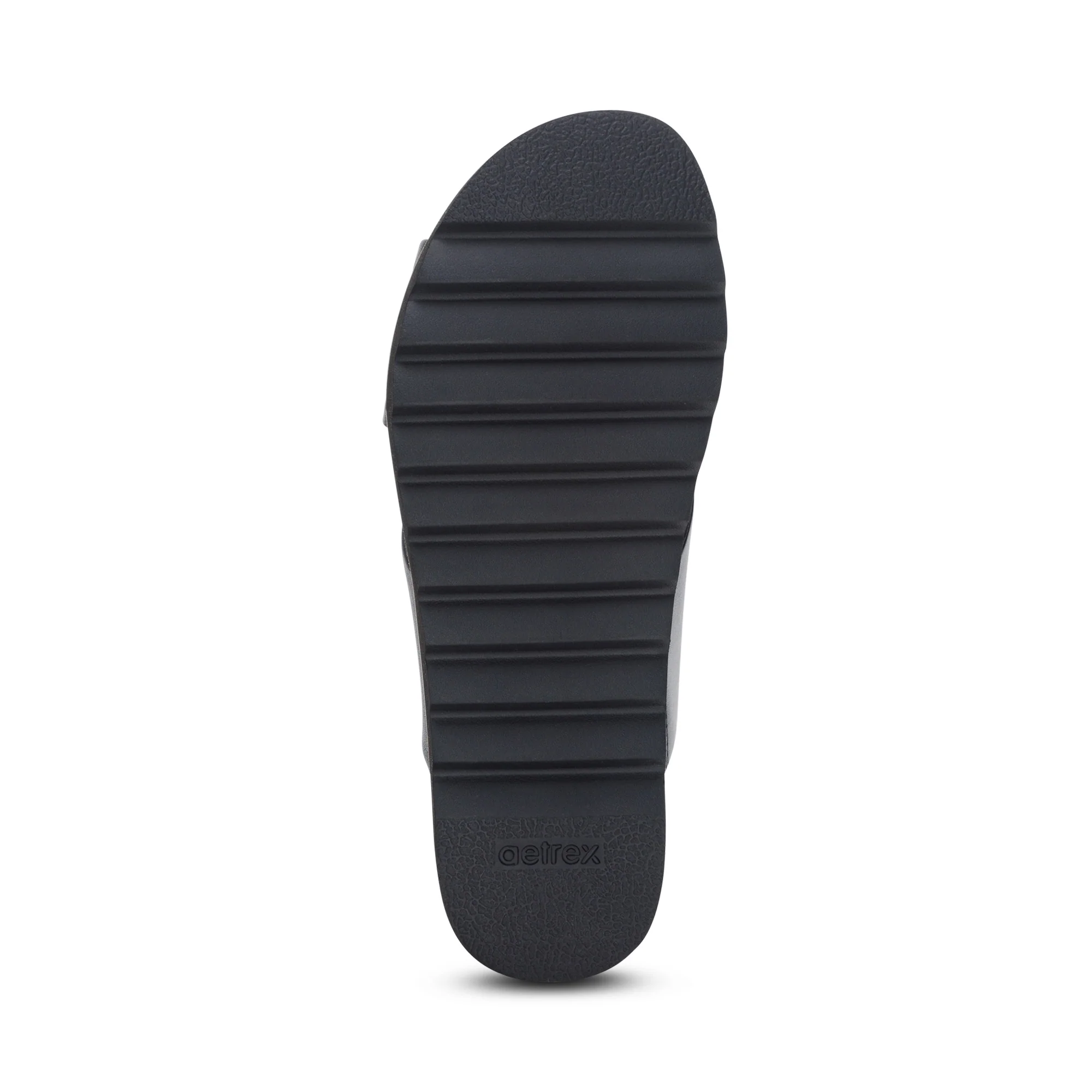 Thea Back Strap Cork Flat Sandal - Black - Image 6