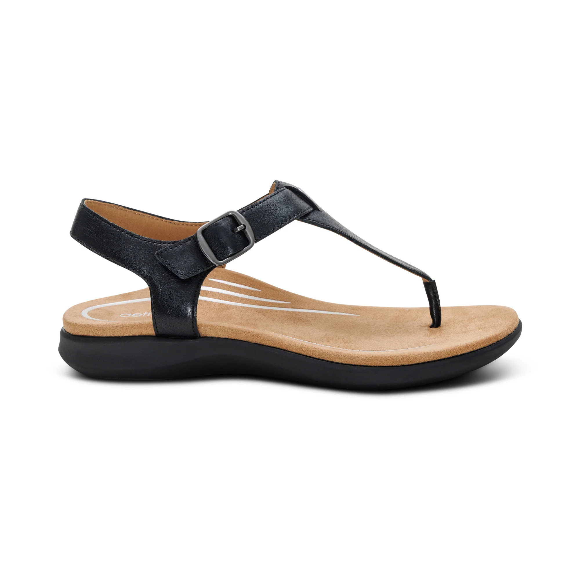 Tracey Adjustable Thong Sandal - Black - Image 2