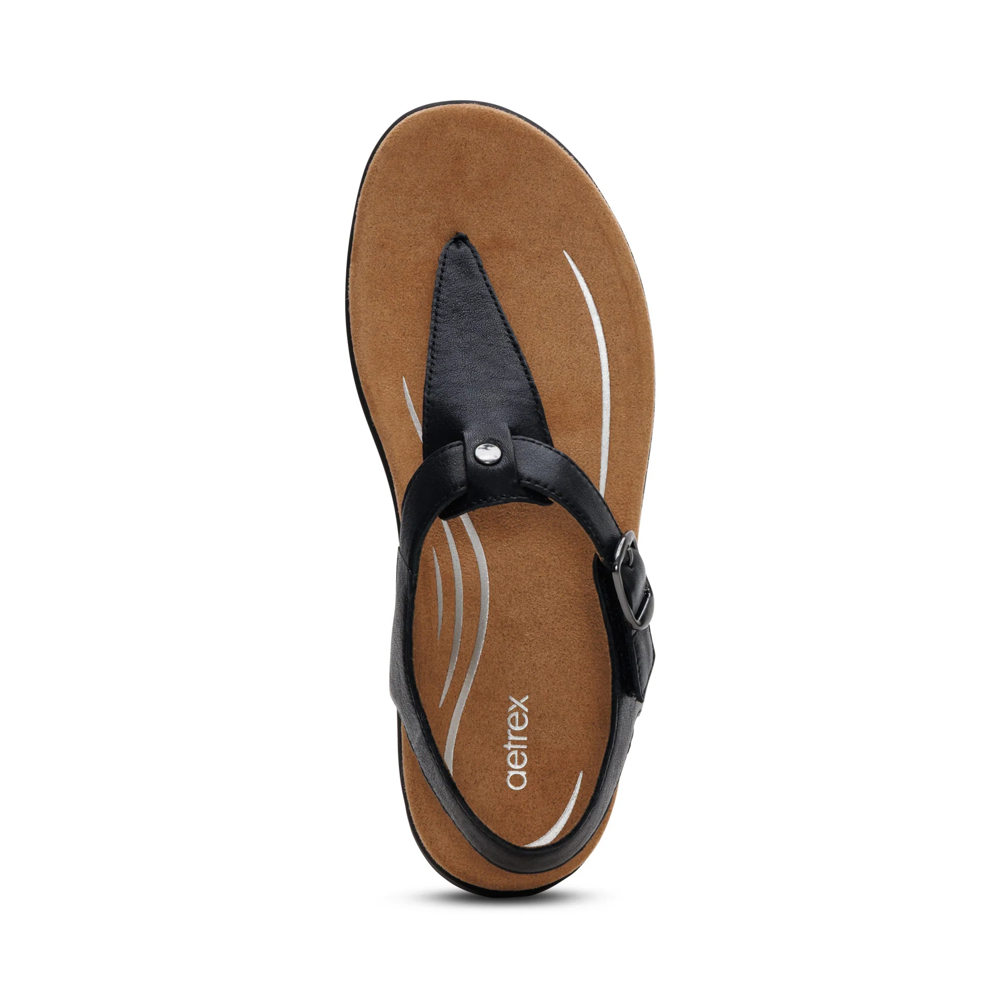 Tracey Adjustable Thong Sandal - Black - Image 5
