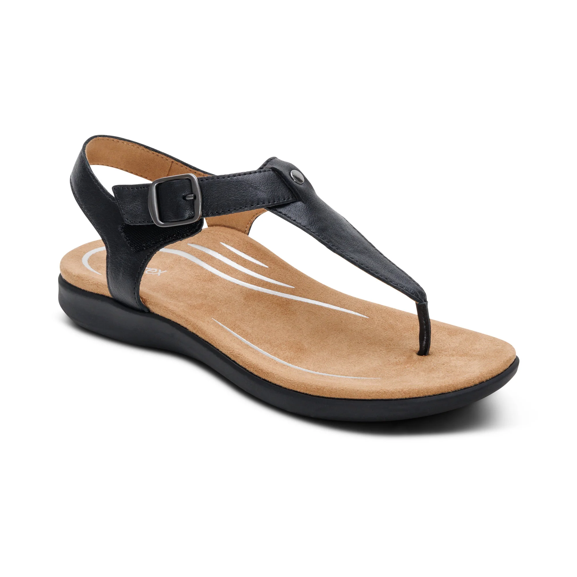Tracey Adjustable Thong Sandal - Black - Image 7