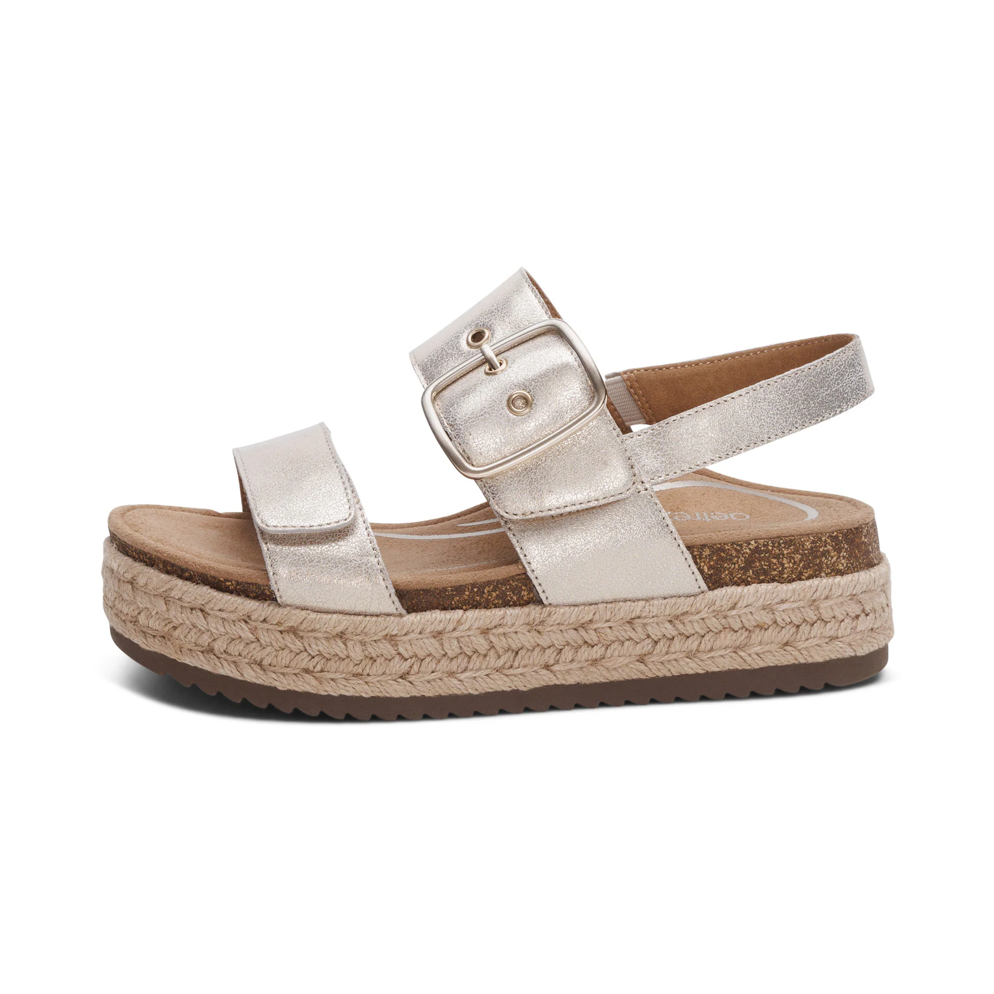 Vania Arch Support Platform Sandal - Champagne - Image 4