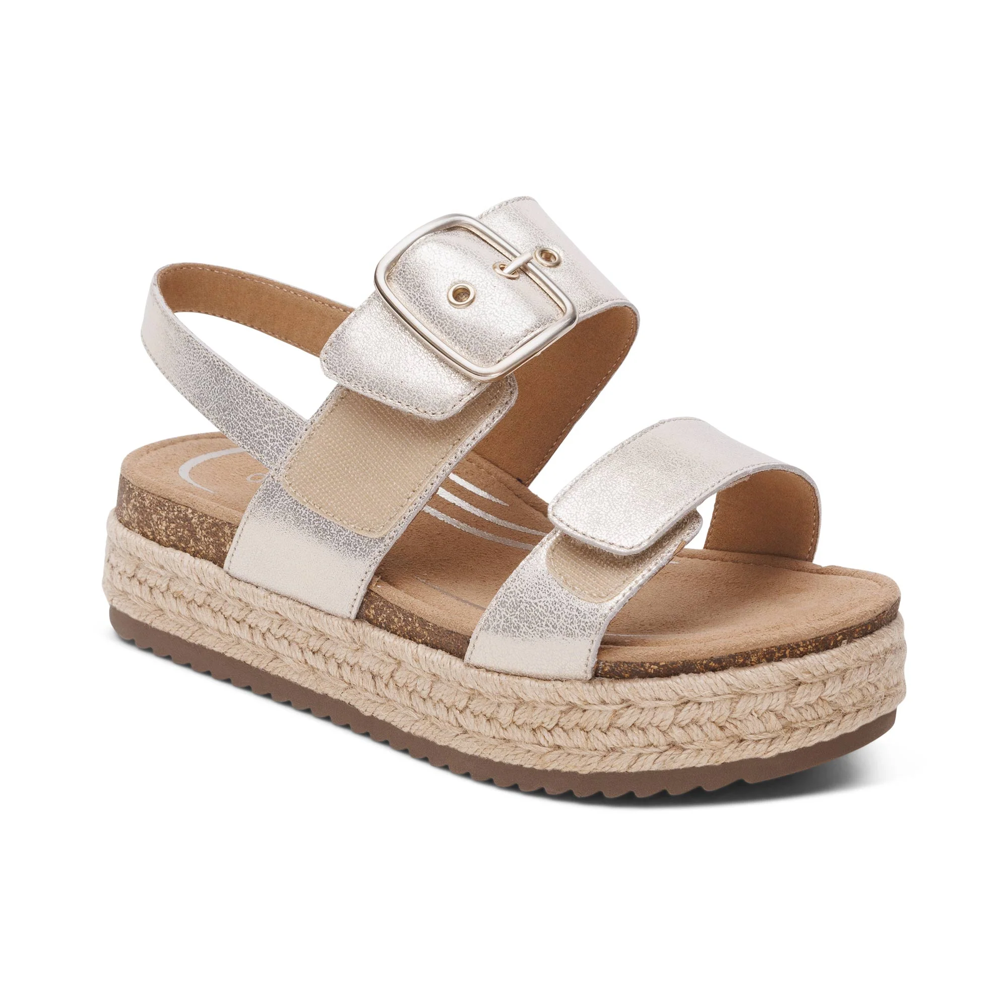 Vania Arch Support Platform Sandal - Champagne - Image 7