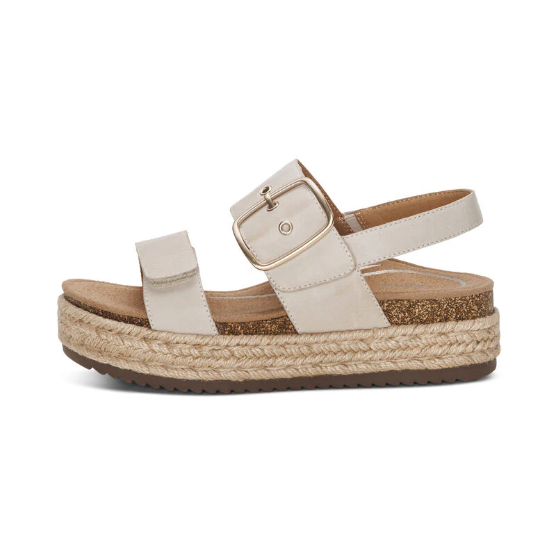 Vania Arch Support Platform Sandal - Cream - Image 4