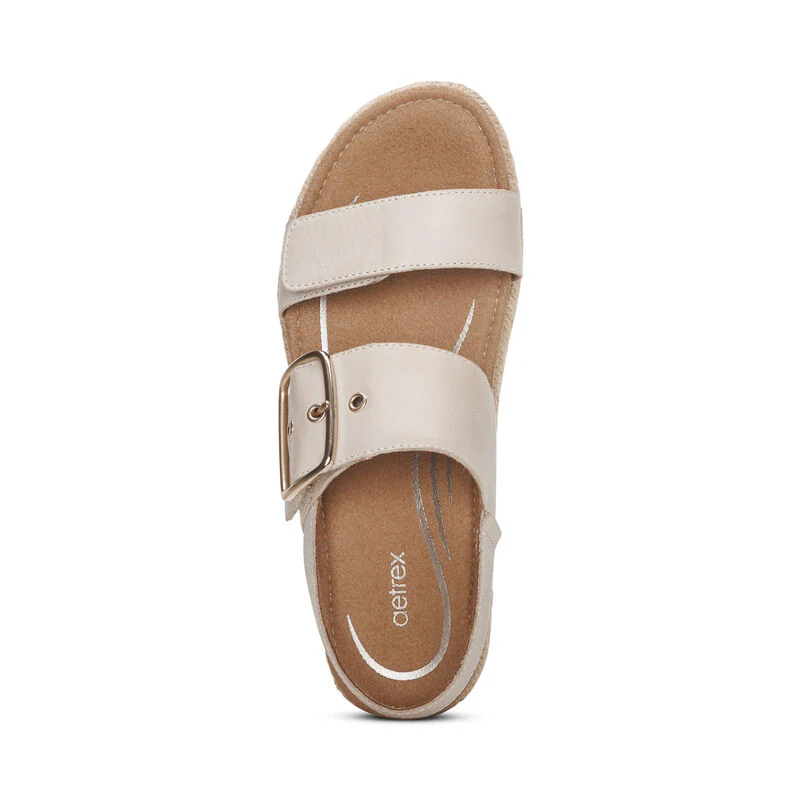 Vania Arch Support Platform Sandal - Cream - Image 5