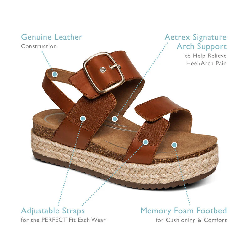 Vania Arch Support Platform Sandal - Cream - Image 7