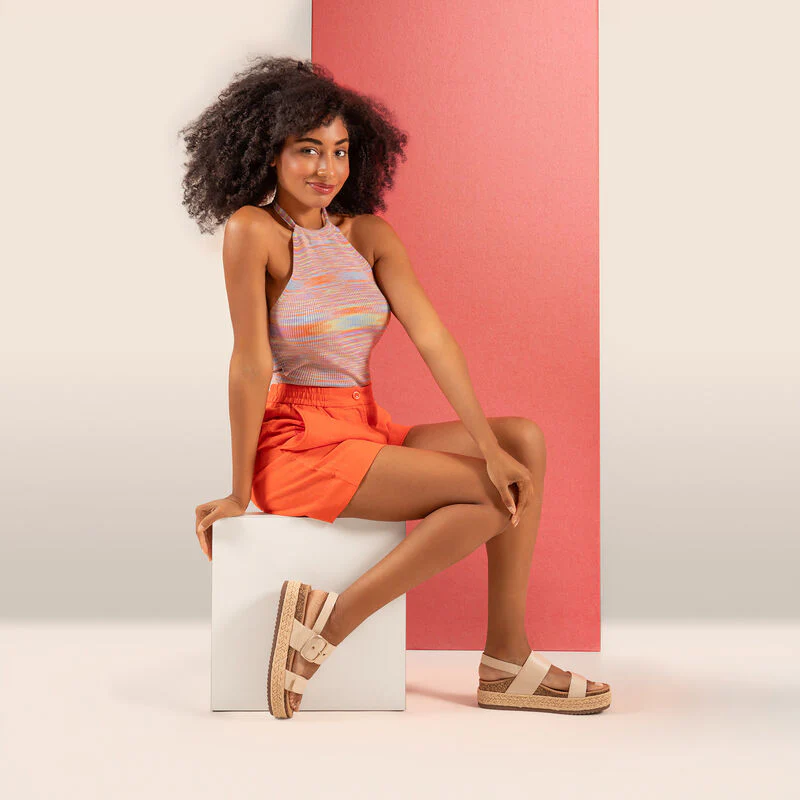 Vania Arch Support Platform Sandal - Cream - Image 9
