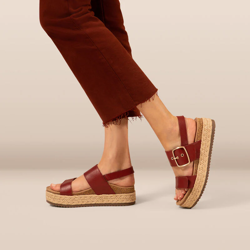 Vania Arch Support Platform Sandal - Red - Image 8