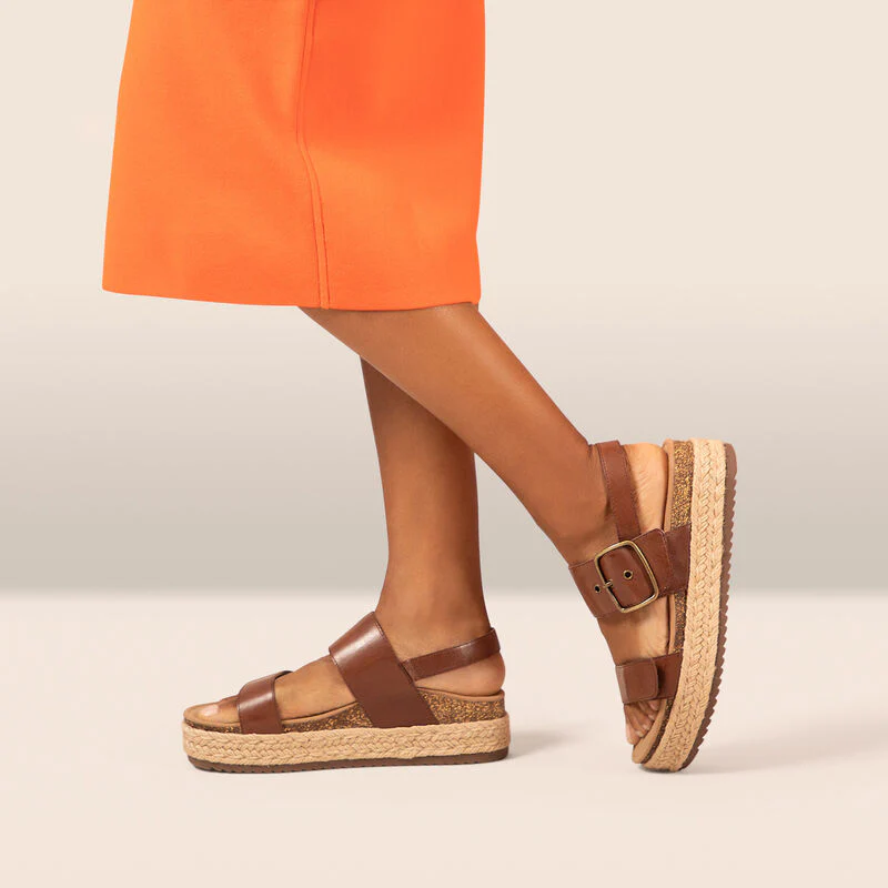 Vania Arch Support Platform Sandal - Walnut - Image 8