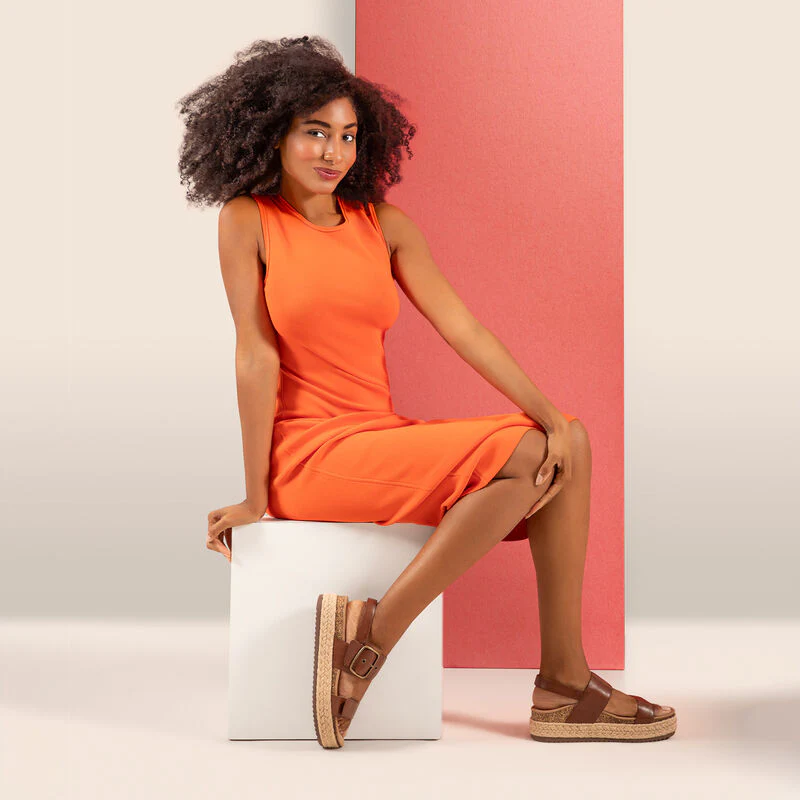 Vania Arch Support Platform Sandal - Walnut - Image 9