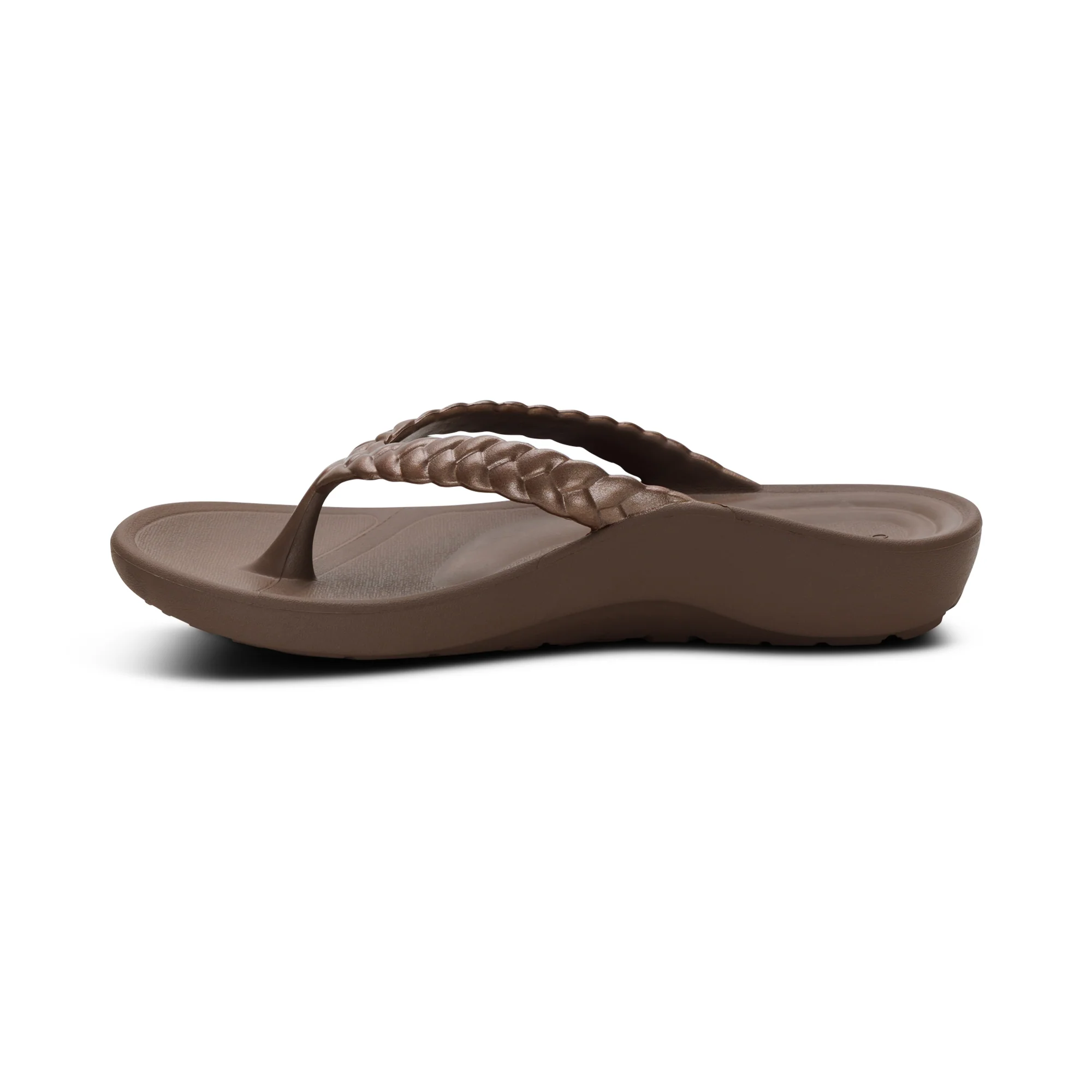 Vicki Braided Thong Sandal - Bronze Gloss - Image 4