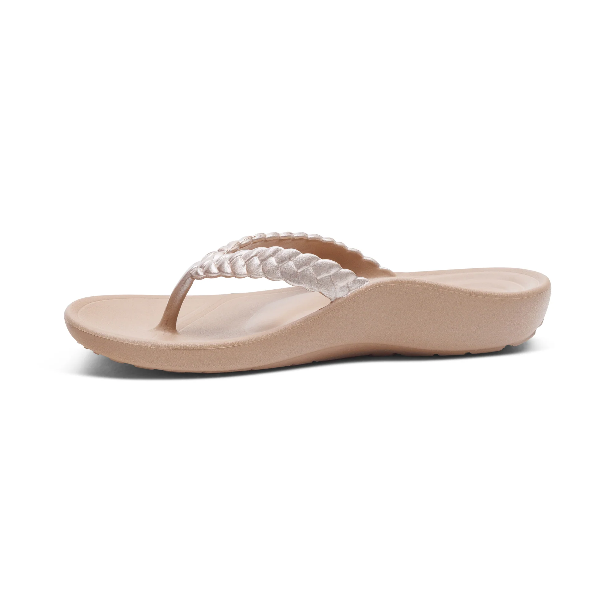 Vicki Braided Thong Sandal - Champagne Gloss - Image 4