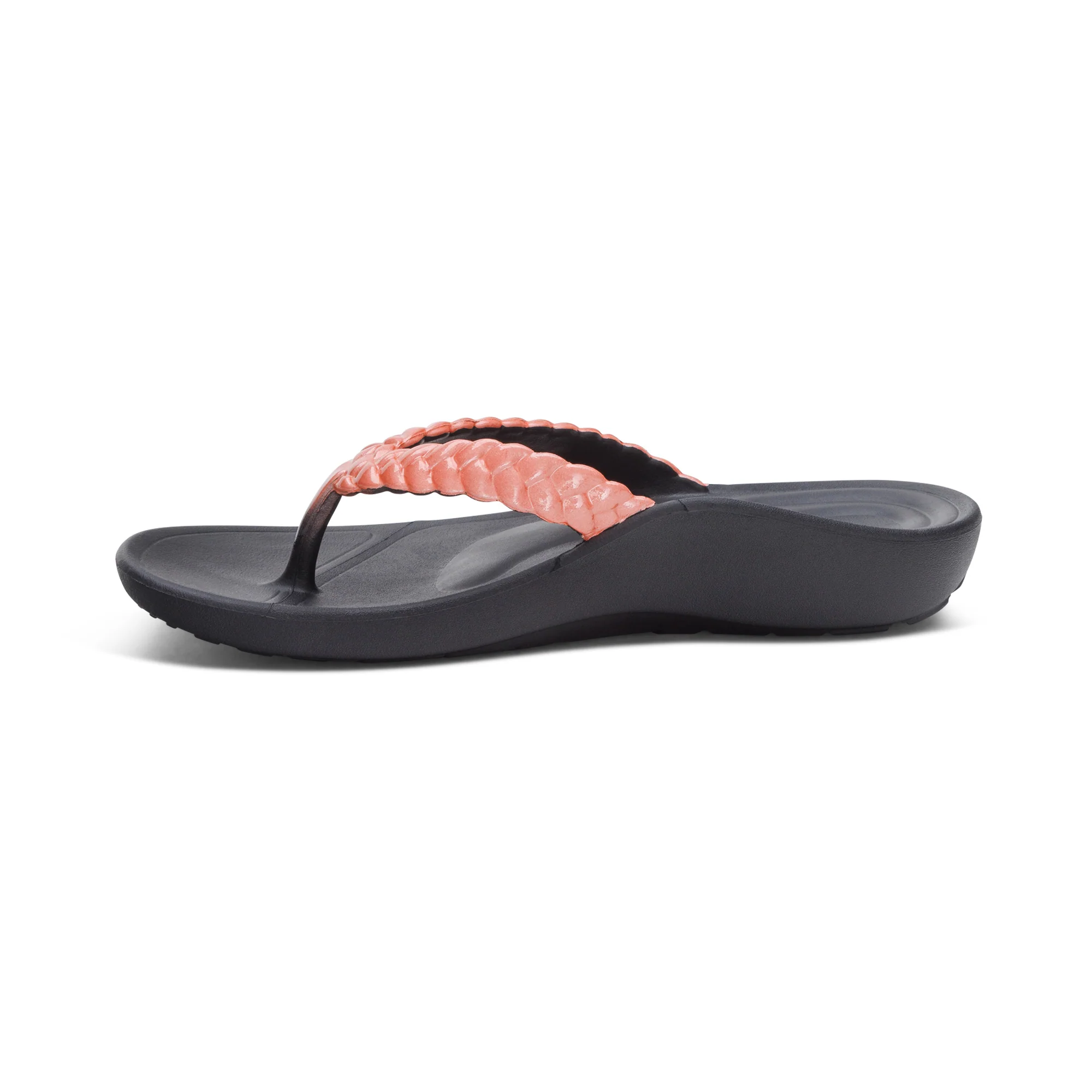 Vicki Braided Thong Sandal - Coral Gloss - Image 4