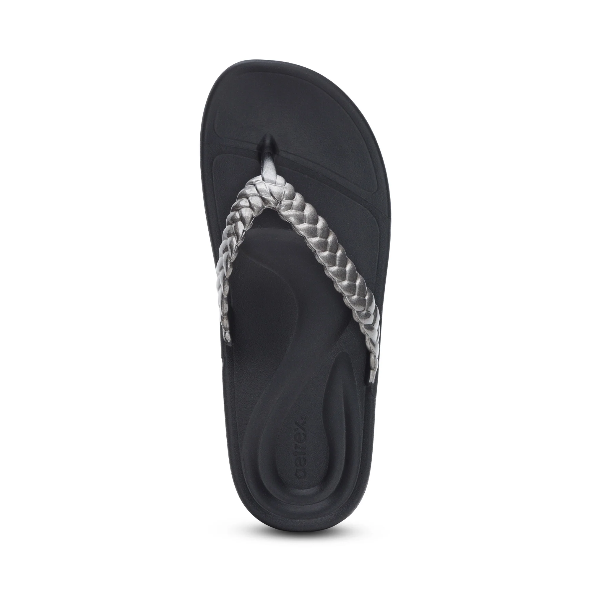 Vicki Braided Thong Sandal - Pewter Gloss - Image 5